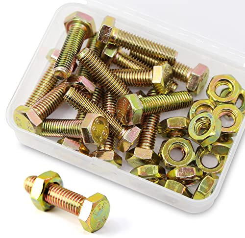 (15 Ensemble) M8 x 30mm Boulons et écrous,à six pans de Coin Extérieur Vis Hexagonale,8.8 Acier galvanisé de qualité