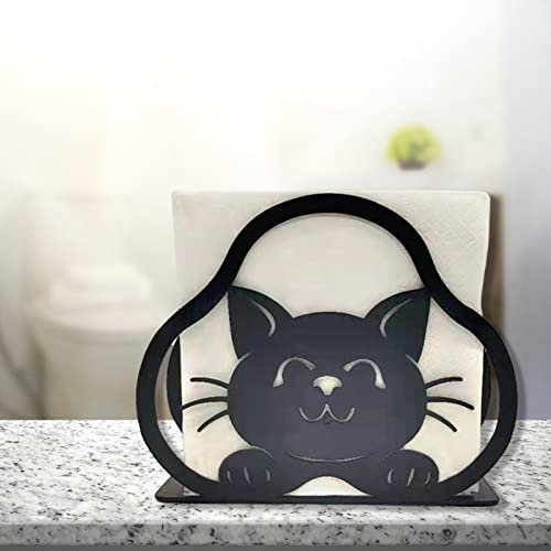 Jauhmui - Porte-serviettes en métal noir - Organisateur de papier de table - Distributeur de serviettes - Pour la maison, la cuisine, le restaurant, les