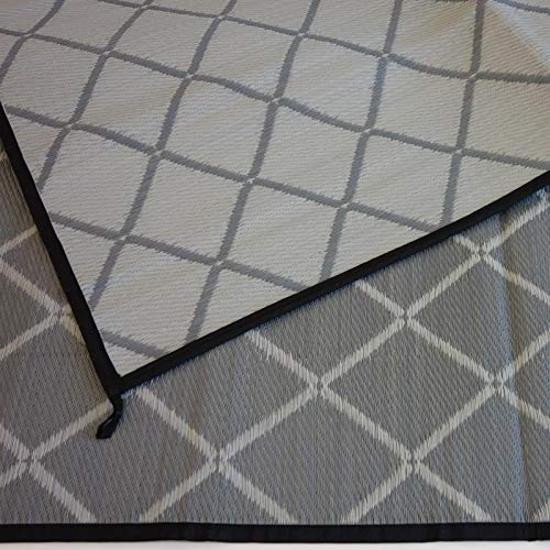 Schlauchland Outdoor Teppich Camping Matte ´´´odooro WAVETEX Diamond 2,7m x 8m anthrazit-grau *** VIELE GRÖSSEN + Farben * 450 g/m² Zeltteppich Vorzelt Teppich Garten Spieldecke Wohnwagen Camper