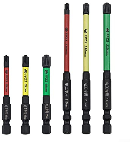 6 st magnetiska speciella slitsade korsskruvmejsel bits för elektriker FPZ1 FPZ2