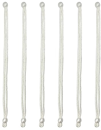 UMCHU 6 Stück geflochtene Vorhang Krawatte Seil Gürtel,Perlenvorhang Raffhalter 40cm, für Wohnzimmer, Schlafzimmer, Café (Weiß)