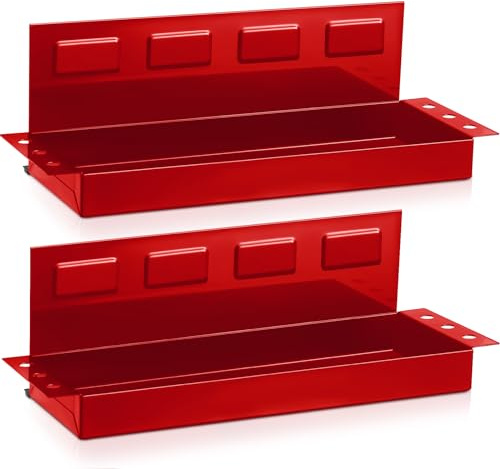 Tandefio 2 Pcs 12 Magnetic Tool Box Tray with Screwdriver Holder Magnetic Can Holder Spray Can Organizer Magnetic Tool Shelf for Hand Tools Store Shop Workshop Garage, Holds 6 Screwdrivers