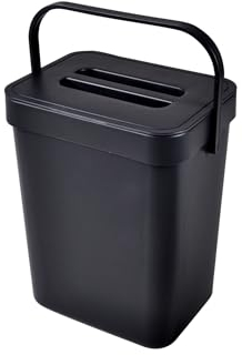 Homéa, Poubelle Compost Accrochable Repositionnable Plastique 3L 16X12Xh20 cm Anthracite