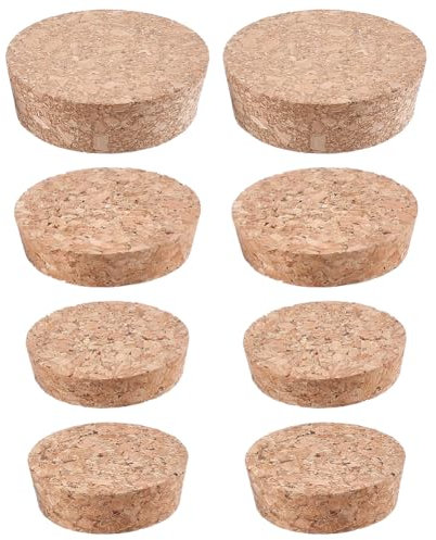 GORGECRAFT 8PCS 4 Sizes Tapered Cork Stoppers Wine Cork Bottle Plug Decanter Wooden Replacement Barrel Plugs for Wine Beer Whiskey Decanter Carafe Bottle Glass Bottles Mason Jars
