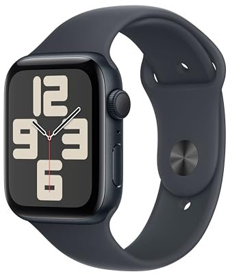 Apple Watch SE (2nd Gen) GPS 44mm Smartwatch with Midnight Aluminium Case with Midnight Sport Band - S/M. Fitness and Sleep Trackers, Crash Detection, Heart Rate Monitor, Retina Display