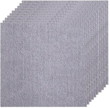 Fudaiki 10 Pcs Moqueta Adhesiv Baldosas de Alfombra Autoadhesivas para Suelo Antideslizantes Reutilizables para Sala de Estar y Dormitorio 30x30cm Gris