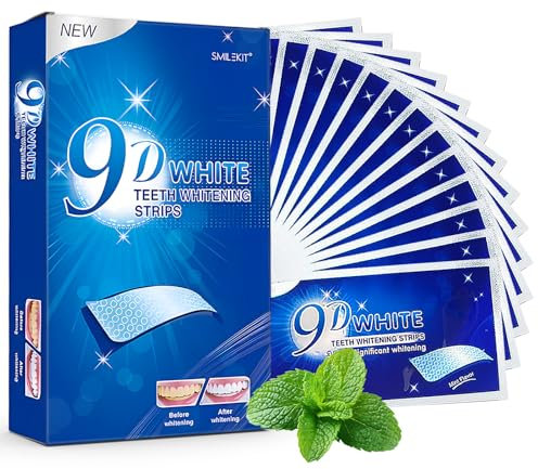 Blanchiment Dentaire, 28 Pièces Bande Dentaire Ensembles Blanchisseur de Dents pour le, Douces pour les Dents, Blanchiment Rapide & Efficace