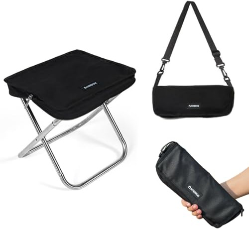 Lightweight Camping Stool 1.5lbs & Compact 12 - 350lbs Capacity! 3-Second Setup Portable Folding Stool with Shoulder Strap for Adults, Outdoor, Concert, Waiting in Line, Travel, Fishing & Camping
