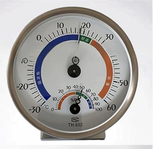 Lastdaytime Termómetro higrómetro de sauna de acero inoxidable con rango de temperatura de -0 °C a 120 °C y humedad de 10 % a 100 % HR para monitoreo de clima interior (2)