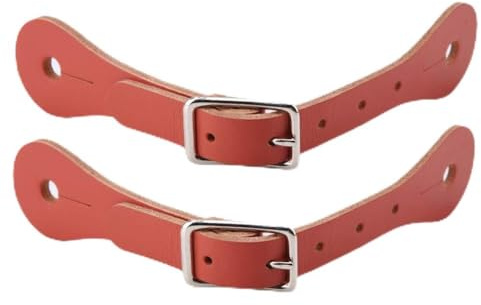 LUCKDANO Correa de Espuela Caballo Accesorios para Montar a Caballo Correa de Espuela Ecuestre de Cuero Genuino Hecha a Mano | Hebilla Metálica Ajustable | Diseño Duradero y Elegante