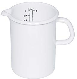 Riess, 0350-033, Küchenmaß Ø 16cm, WEISS, Weiß, Emaille, Vol. (rec.): 3,0 Liter, Made in Österreich, LBH: 23,8x17,7x17,0cm, 0,807kg, Deckel, Induktionskocher kompatibel, Gasherd geeignet