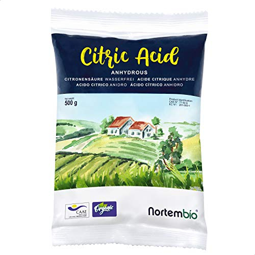 Nortembio Acide Citrique 500 g – Acide Citrique Anhydre Concentré 100 % Pur Certifié – Nettoyage Domestique Polyvalent – Sans OGM – E-Book Offert