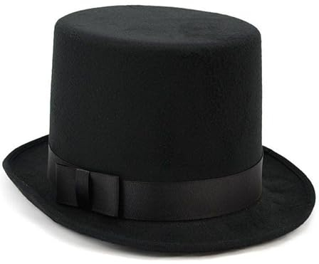 Schwarzer Herren Zylinder mit Satinband in Einheitsgröße 57-61 Steampunk Gentleman