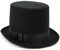 Schwarzer Herren Zylinder mit Satinband in Einheitsgröße 57-61 Steampunk Gentleman