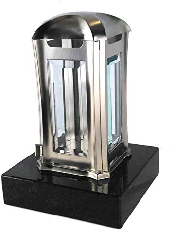 designgrab ael5agb 1swed Lampe tombale Venezia en Acier Inoxydable, Argent, 13 x 13 x 24 cm