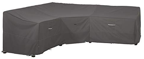 Classic Accessories Ravenna Garden V-Shaped Sectional Sofa Cover, Dark Taupe/Mushroom/Espresso (254cm, V-Shaped) 56-032-015101-EC