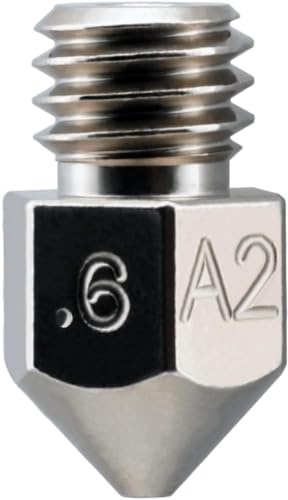 Micro Swiss MK8 Coated A2 Tool Steel Nozzle (MakerBot, CraftBot, Creality CR10, Tevo Tornado) 0.6mm