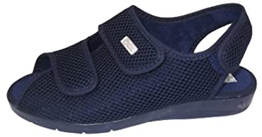 COSDAM Sandalia/Zapatilla/De Mujer/Ancho Especial/Primavera/Verano Cierre fácil/Cuña 3cm/Color Azul/Talla 41