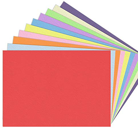 100 feuilles, A5 120 g/m² Papier Couleur Cartonné Coloré - 10 Couleurs