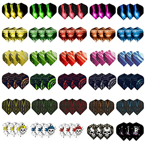 WLHGH Dart Flights, 6 Styles 30 Sets 90 Stück Standard PET Darts Zubehör, Perfekte für Soft/Steel Tip Dartpfeile