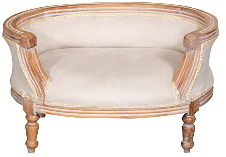 Biscottini Bankett Louis XVI 75x53x42 cm | Kleiner barocker Sessel aus Buche | Barock Hocker | Sitzhocker mit Rückenlehne | Barock Sitzhocker