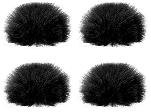 PATIKIL Pellicciotto Microfono Parabrezza 7mm x 62mm Mic Copertura Parabrezza per Interno Esterno Microfono Nero 4pz