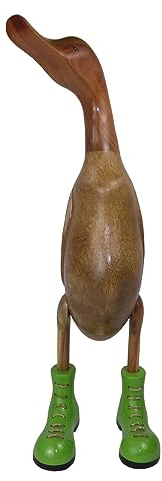 trendforge Dekortation Teakholz Ente Handmade Teakente Dekoartikel für Zuhause Geschenk hochwertig und einzigartig - ca. 60cm