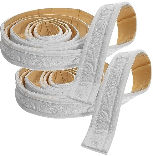ULTECHNOVO 4 Rollos Zócalo Borde De Papel Tapiz 3d Adhesivo Para Rodapiés Borde De Papel Tapiz Del Hotel Pegatinas Adhesivas Cinta De Piso Espuma Oficina Impermeable Palanca De Cambio