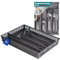 KONZEPT Organisateur de tiroirs pour couverts 31x23x4,5cm Gris - Rangement pratique pour tiroirs de cuisine, Insert pour tiroir à couverts pour un rangement optimaux de la cuisine