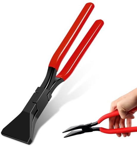 TOATELU Rot Abkantzange Falzzange: Abfalzen Werkzeug mit Rutschfestem Griff, Breit 60 mm Biegezange, Dachdecker Werkzeug aus Chrom-Vanadium-Stahl, Blechbiegezange für Heimwerker (180°)