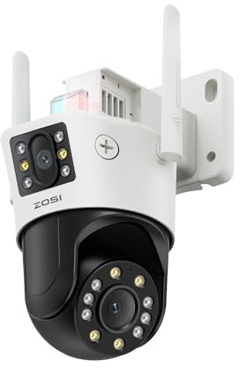 ZOSI 4MP+4MP Dual-Lens WiFi Camera Outdoor, Dual View Wireless CCTV Camera