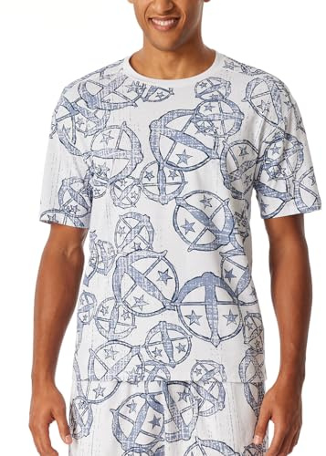 Schiesser herr Schiesser Herren Schlafshirt Rundhals Kurzarm Loungewear Nightwear Organic Cotton - Schiesser 150 Years Pyjamastopp
