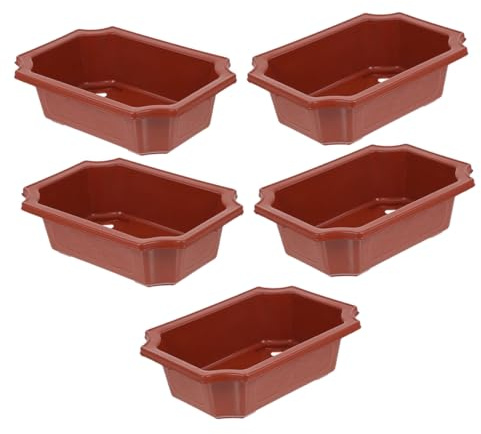 VALICLUD Set 5 Vasi Da Fioriera Rettangolari Con Drenaggio Per Piante Da Interno E Balcone Vasi Da Giardino in Plastica Traspirante Per Organizzatore Di Piantagioni E Decorazione Cas