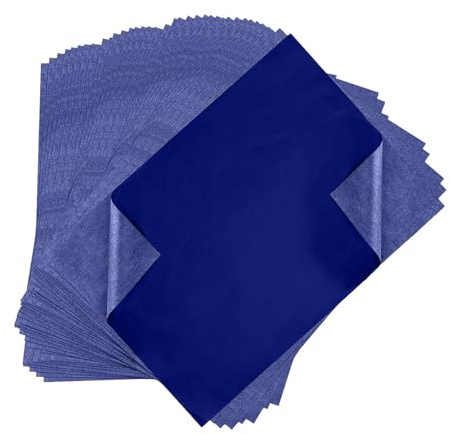 Hxjfnb 100 hojas de papel de carbón, hojas de papel de calco A4, papel azul para copiar, papel de transferencia para manualidades, papel de calco, para papel, madera, lienzo, cerámica (azul)