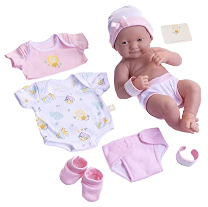 JC TOYS (18543_A Babypuppe, mit 8-teiligem Zubehör-Set, 36 cm