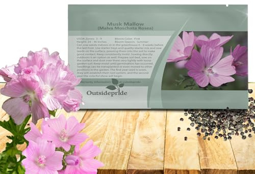 Outsidepride Rosea Musk Mallow Hollyhock Seeds - 2,000 Pcs Perennial, Long-Blooming, Heat & Drought Tolerant Flower Seeds with Tall, Shrubby Blooms for Cottage Gardens & Cut Flowers