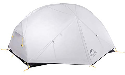 Naturehike Mongar 2 Person Backpacking Tent 3 Season Camping Tent Ultralight Double Layer Free Standing Tent for Camping Hiking Cycling (Gray-20D Nylon)