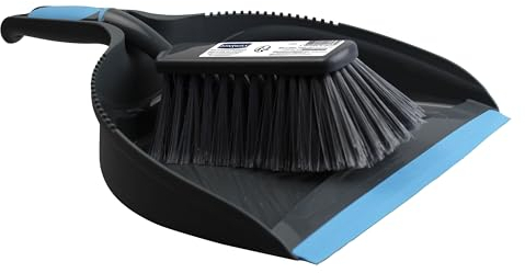 STARWAX - Kit recogedor-escoba - Recogida rápida - Bordes dentados - Ergonómico - Fibras abiertas para una buena absorción del polvo - 33cm