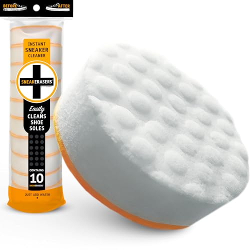 SneakERASERS Magic Sponge for Trainers - Instant White Shoe Cleaner with Dual Layer Technology - Melamine Sole Eraser Sponge for White Trainers & Sneakers - Pack of 10