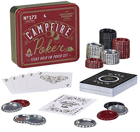 Gentlemen's Hardware GEN173 Camping Travel Poker Set, Schwarz, 1 Stück