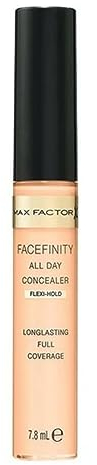 Max Factor Correttore Liquido Facefinity All Day Flawless Concealer, Formula Illuminante a Lunga Durata e Coprenza Modulabile, Tonalità 50, 7,8 Ml