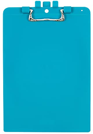 Snopake A4 Turquoise Clipboard with Pen Holder, Heavy Duty Ergonomic Metal Clip and Hanging Hole [Pack of 1] 15887