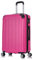 Flexot® Flex-2045 Koffer (16 Farben zur Auswahl) Zwillingsrollen Reisekoffer Trolley Hartschale (L, Rose)