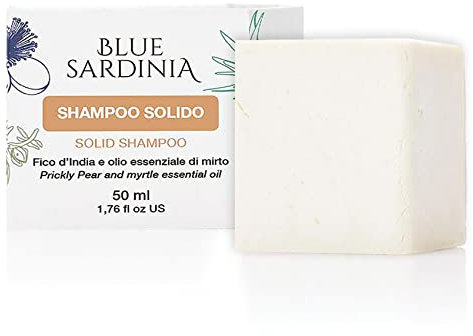 EYWA Shampoo Solido Blue Sardinia 55gr - Prodotto 100% Naturale Antiforfora Sebo Regolatore, a Base di Estratto di Aloe Vera, Olio Essenziale di Mirto della Sardegna.