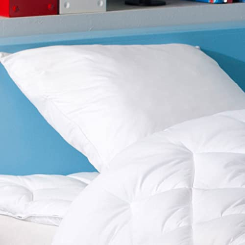 DODO - Oreiller Enfant 40x60 cm - Soutien Moelleux (Ventre et Dos) - Fibre Creuse Siliconée - Doux - Séchable en Machine - Enveloppe 100% Coton - Lavable 40°C
