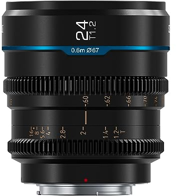 SIRUI Night Walker 24mm Manual Focus Cine Lens, T1.2 Large Aperture S35 Frame Prime Lens for M4/3 Mount Cameras, For BMPCC4K, GH5II, GH5S, GH6, Z Cam (MS24M-B, MFT Mount, Black)
