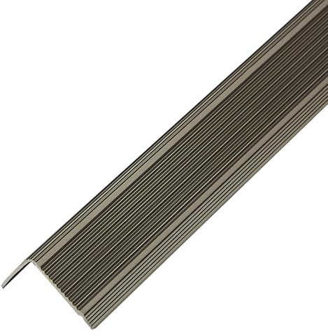 PRIOstahl Treppenkantenprofil Treppenprofil Winkelprofil Selbstklebende Leiste - 1 Stück Farbe: Champagner Ausführung: 20 x 30 x 2 mm Länge: 900 mm geriffelter Treppenkantenschutz aus Aluminium