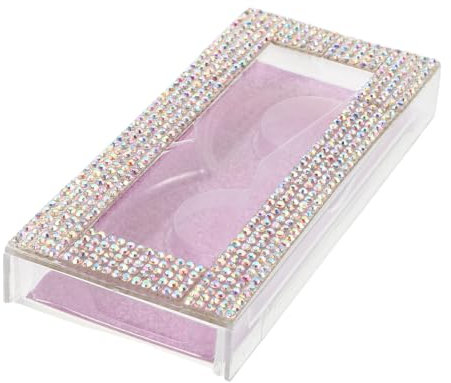 Ipetboom Eyelash Storage Box Mit Rhinestone-verzierung Eleganter Organizer Für Wimpernverlängerungen Und Feuchtigkeitsgeschützt Praktische Aufbewahrung Und Zugriff Falsche Wimpern Für