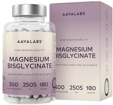 Bisglicinato de Magnesio Quelado – Magnesio Bisglicinato de Alta Biodisponibilidad y Absorción – 180 Glicinato de Magnesium cápsulas - Vegano
