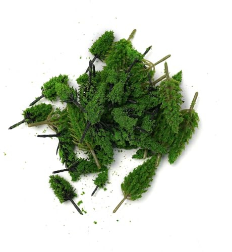 50 árboles modelo para ferrocarril y juegos de guerra, accesorios de paisajismo detallados para dioramas (A)